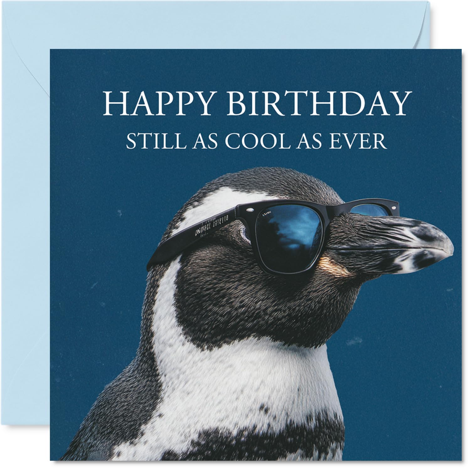 Penguin Birthday Card for Men Women - Cool Animals - Happy Birthday Card for Son Neighbour Dad Colleague, 145mm Bday Greeting Cards