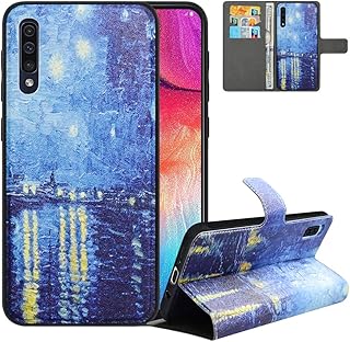 LFDZ Cover Samsung A50 2019 con [RFID Blocco],Custodia Galaxy A50 2019 Cover con Staccabile Premium PU Pelle Portafoglio,Flip Wallet con Magnetico Case per Samsung Galaxy A50 2019,Starry Night