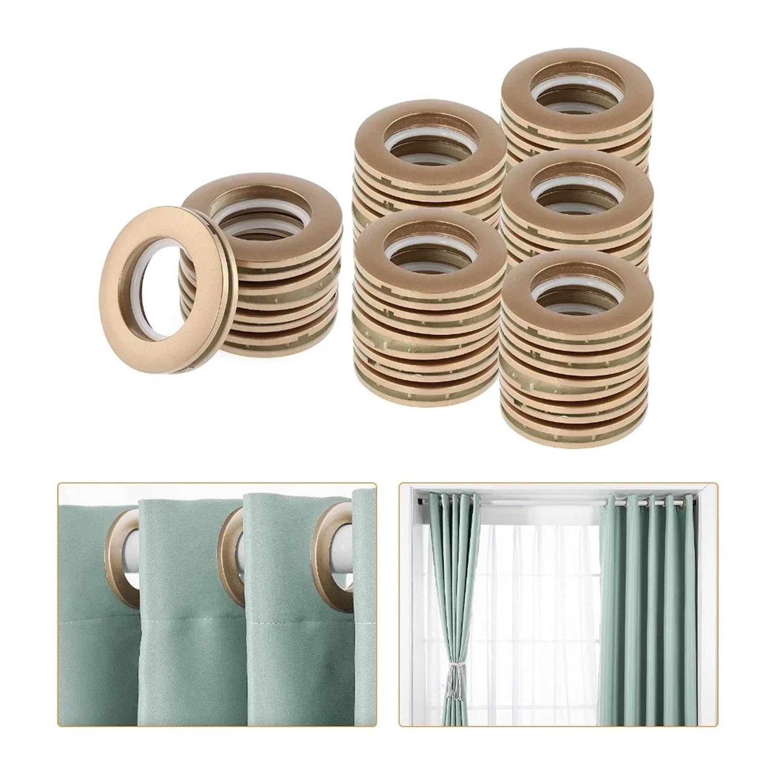 Vnakrny Matte Coffee Curtain Grommets 100Pcs Curtain Grommets Roman Ring Diameter Eyelet Rings Nanoscale Silencer Coffee Silver(Matte Coffee)