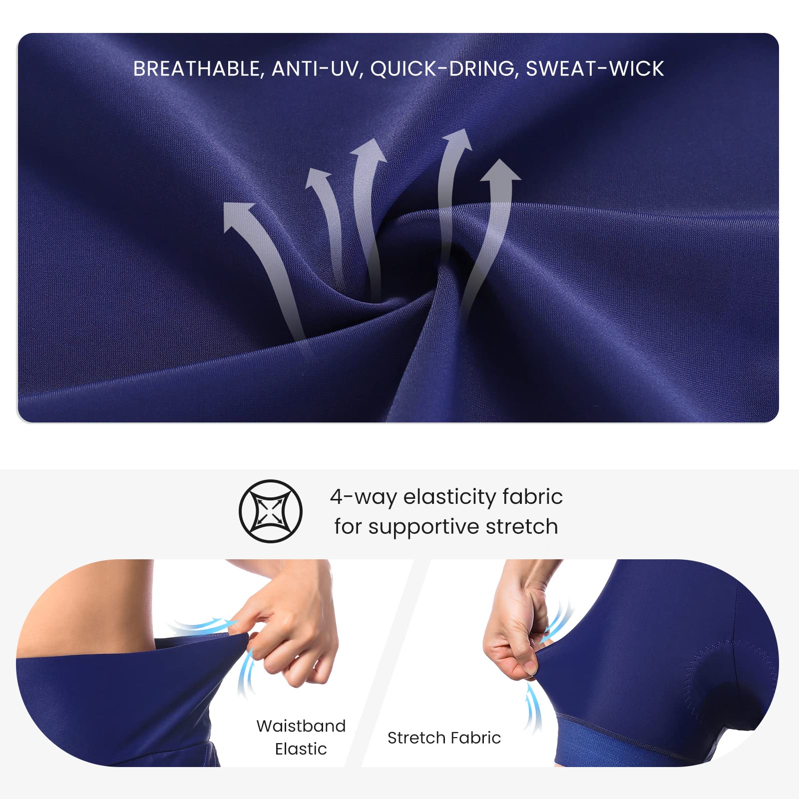 ARSUEXO Short de cyclisme 2-en-1 pour femme avec coussin en silicone 5D, short de VTT taille haute, collant de vélo respirant, jupe de sport  18