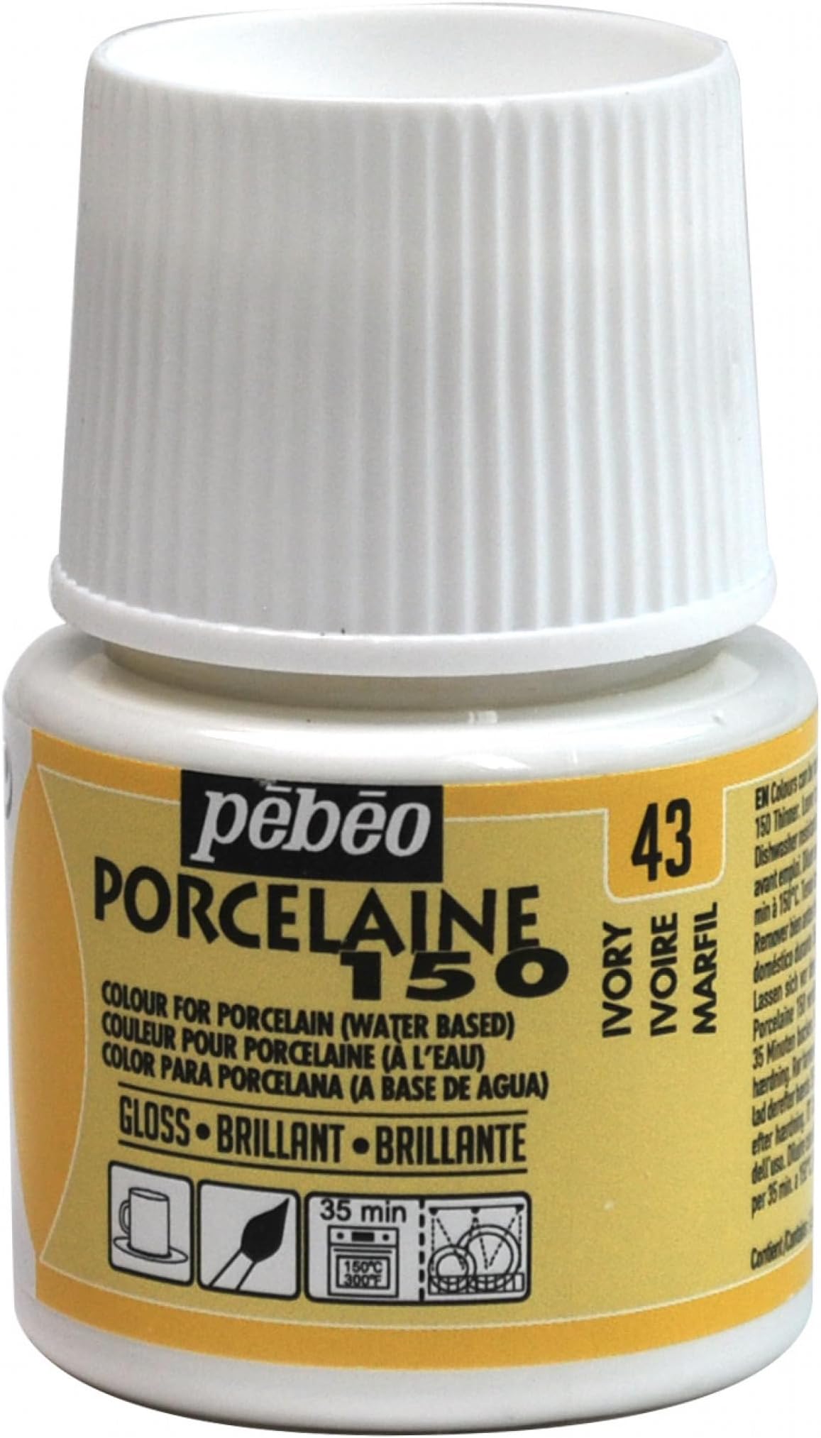 Pebeo 024-043 Porcelaine 150 Paint, 45 ml, Ivory