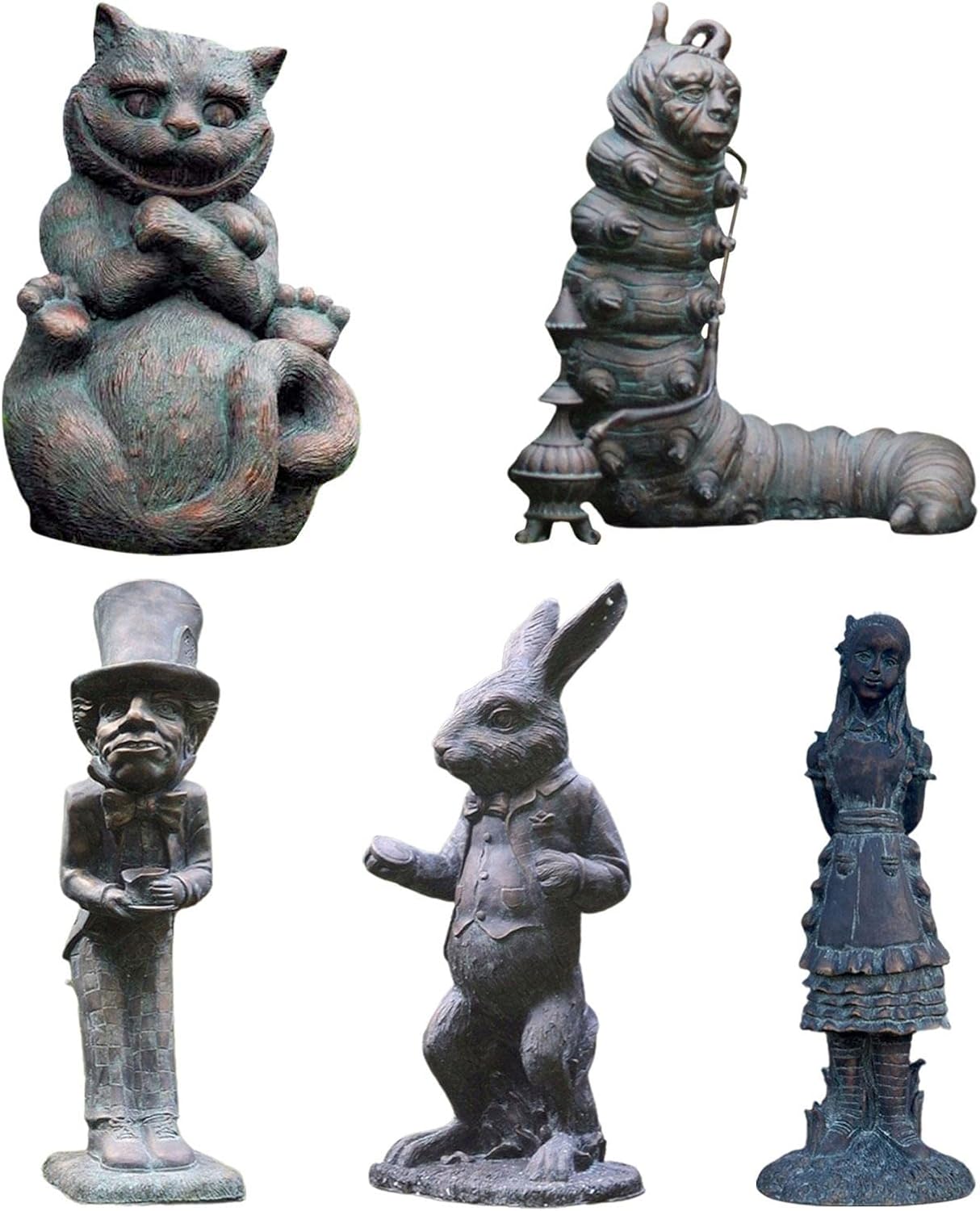 LOVOICE Wonderland Ornament Garden Sculpture,Alice Figurine Play Set