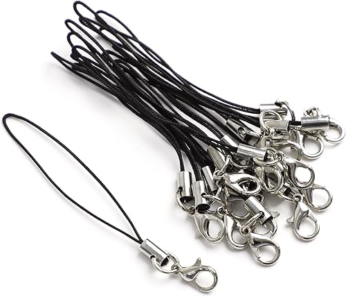 Miniatura 8 de uxcell 15 cordones de cierre de langosta, correa de nailon en espiral para teléfono celular, cuerdas de soporte para llavero para unidad flash USB,