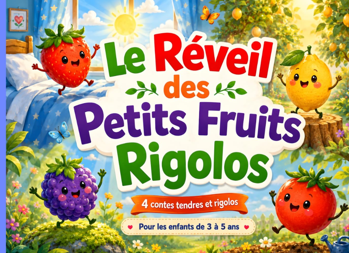 Le Réveil des Petits Fruits Rigolos: 4 histoires mignonnes et rythmées pour s'éveiller, s'amuser et s'endormir calmement (Idéal 3-5 ans)