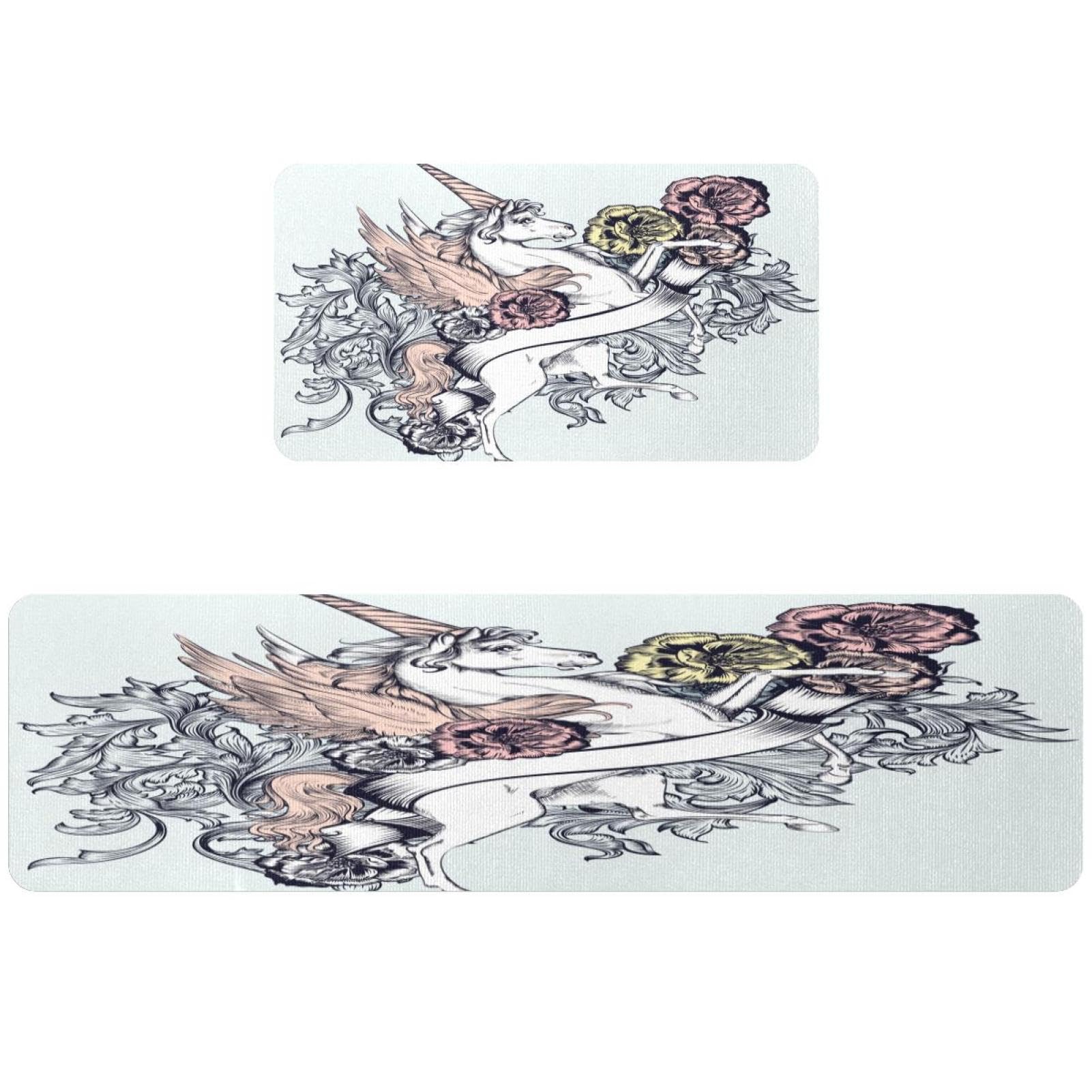 Tapete de cocina para evitar resbalones VAPOKF alfombras absorbentes lavables con flores