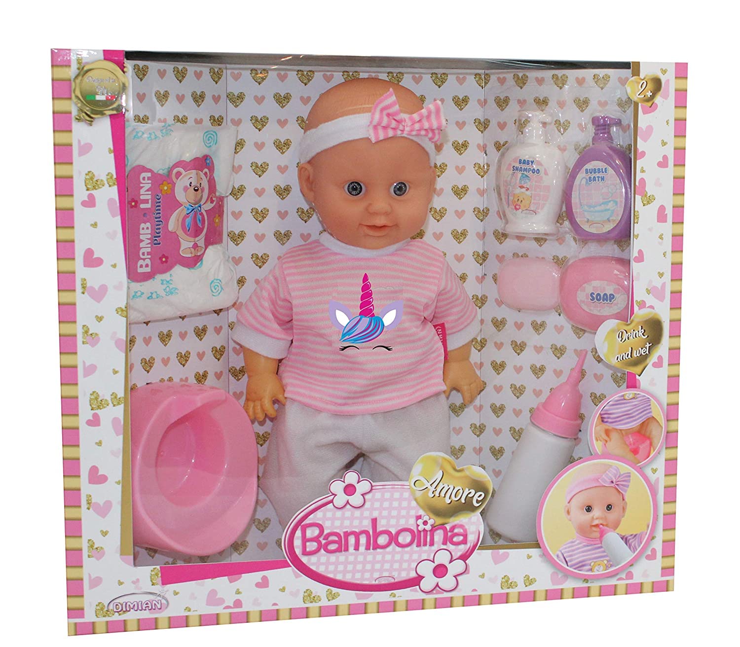 Bambolina Amore Baby Doll with Gift Set - For Ages 3+ Years Old