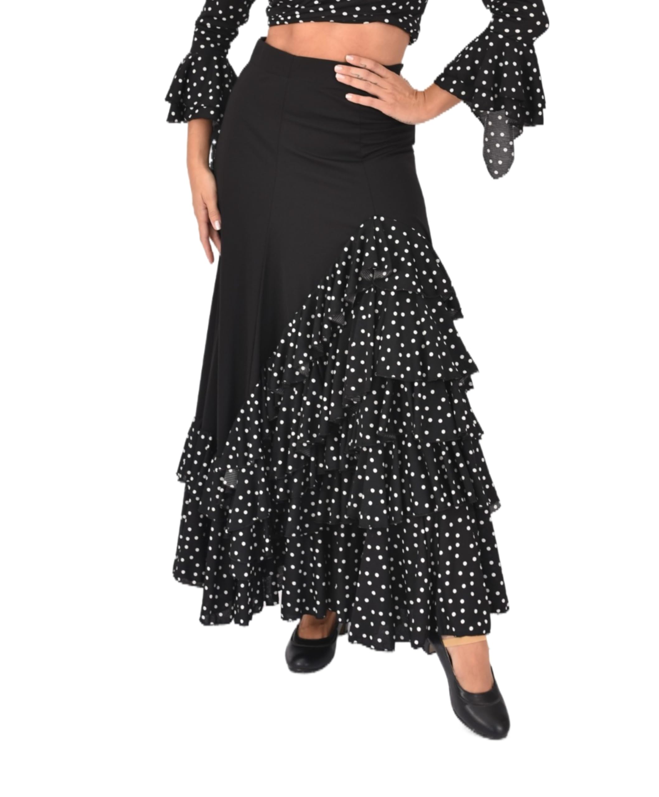 Falda Flamenca Mujer con 5 Volantes – Mucho Vuelo y Caída Espectacular – Ligera, Cómoda y Ideal para Baile, Ensayo o Escenario — view 15