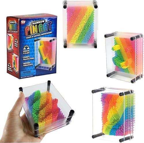 Miniatura 1 de The Dreidel Company Rainbow Pin Art Toy Game artículo clásico inspira la imaginación y el sentido del desafío innovador 5 x 375 pulgadas