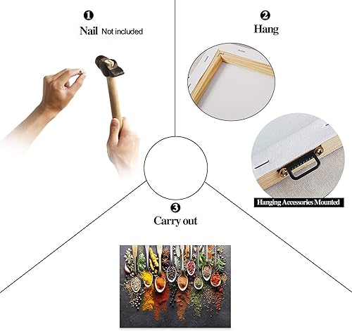 Vista 175 de Arte de decoración de pared para comedor, cocina, cocina, comedor, especias, verduras, cocina, comedor, decoración de pared, pintura artística