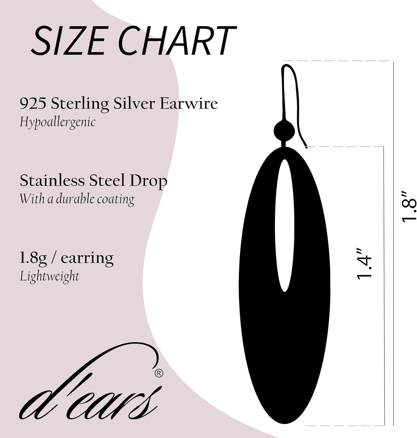 Candelabra Heidi Pinkerton Earrings by d'ears Non-Tarnish Sterling Silver French Hook Ear Wire - Image 2