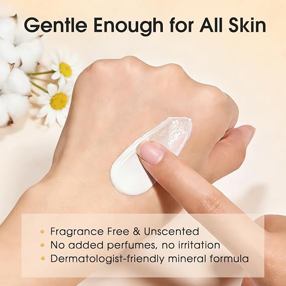Mineral Sunscreen SPF 50+ with Zinc Oxide, Fragrance Free, Makeup Primer, Hydrating, Lightweight & Fast Absorbing