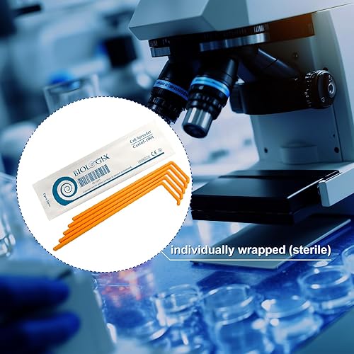 Miniatura 7 de Biologix - Esparcidores de células desechables en forma de L, naranja, esterilización, caja de 500 unidades