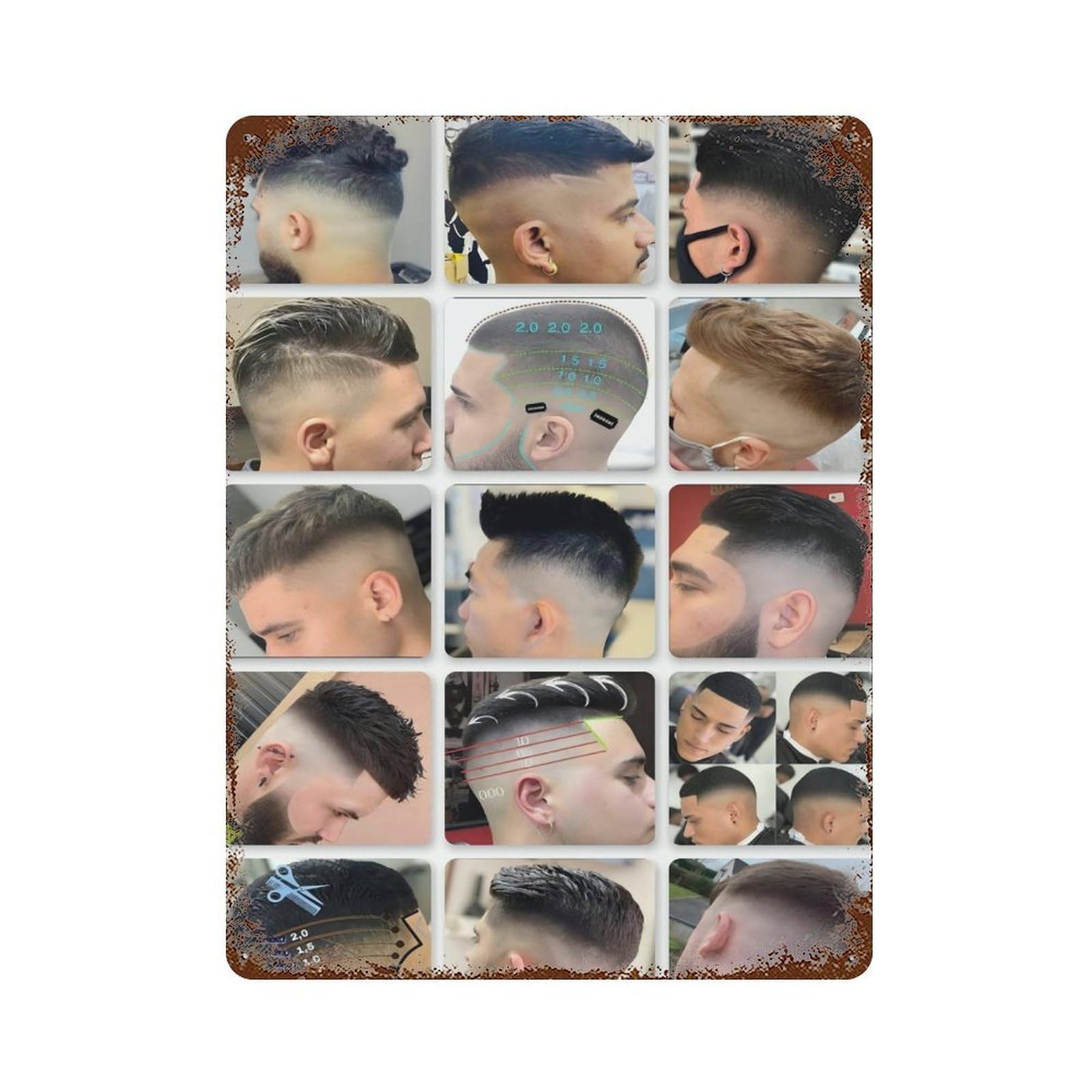 xiaoxiaoshen Barber Shop Fashion Hairstyle (25) Wall Decor Art Metal Tin Poster Modern Home Decor Art Home Bar Shop Decorations Vintage Sign 40x30cm