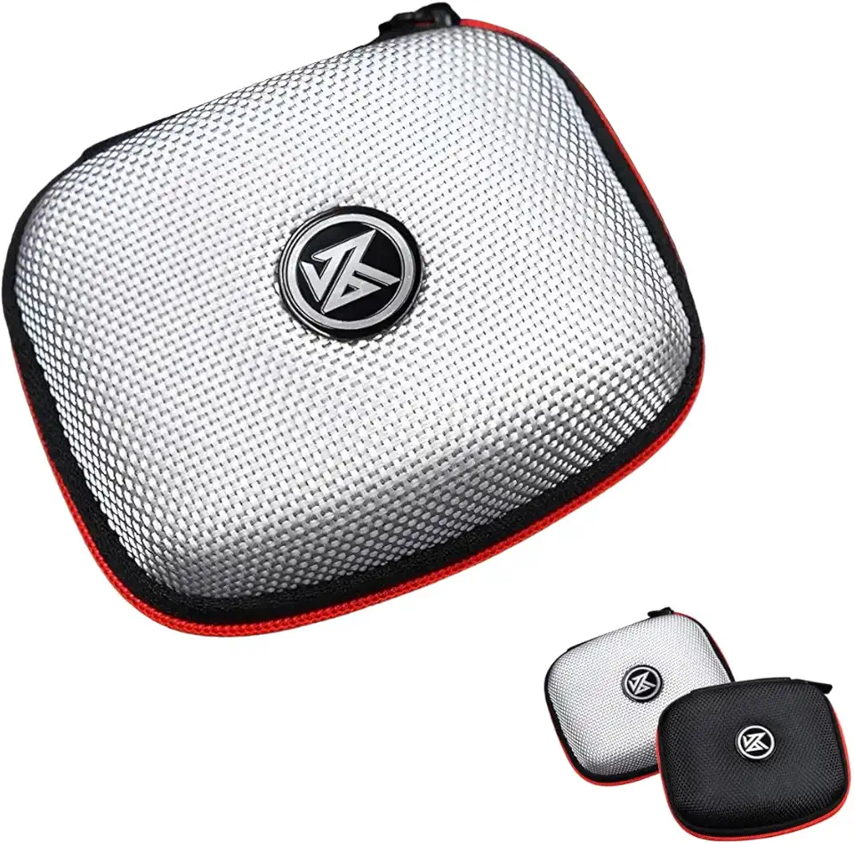 Case Porta Fone De Ouvido Rígido Compacto Bolsa Estojo Para Fones In Ear Bluetooth Com Ou Sem Fio Cabo USB Preto Organizador Viagem (Prata)