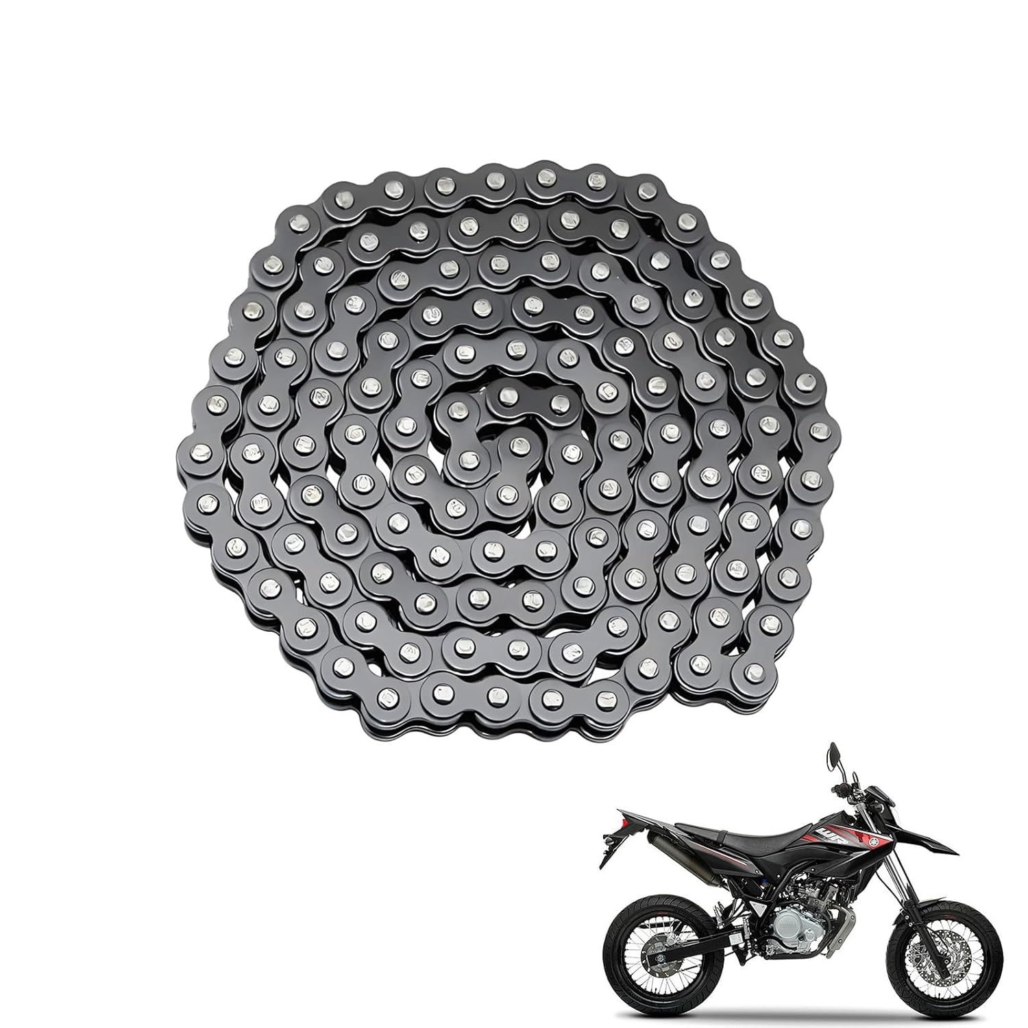 219H Electric Dirt Bike Chain Compatible with 48V Pro Electric Dirt Bikes, 63 Links126 Pins