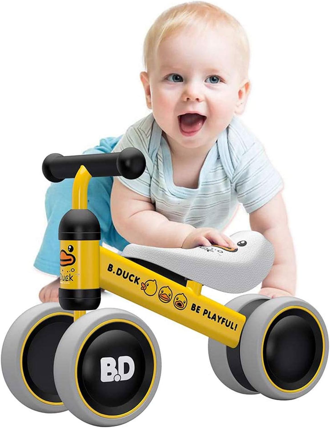 YGJT Baby Balance Bikes Bicycle Baby Walker Rides Toys for 1 Year Boys Girls 10 Months-24 Months Baby's First Bike Birthday Gift, Yellow
