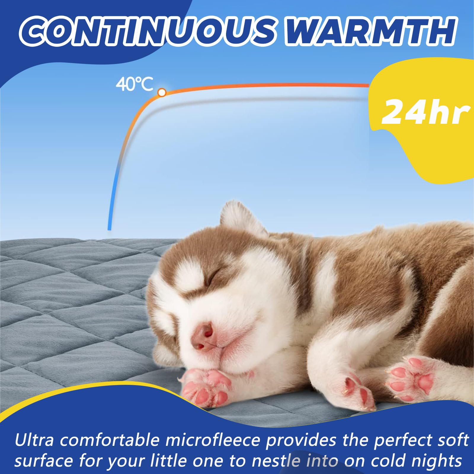 Alfombrilla Autocalentable para Gatos, Manta Autocalentable para Gatos, Alfombrilla Extra Cálida para Gatitos Grandes, Cachorros Pequeños y Otras Mascotas de InteriorBrown,XL