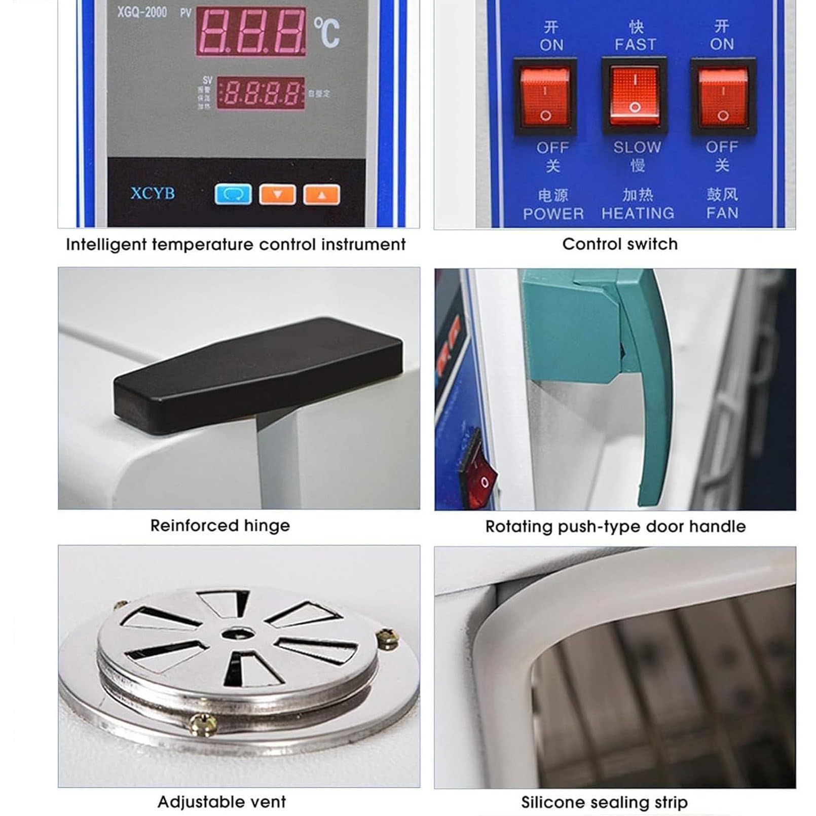 Suszarka próżniowa 16L i 43L, piec laboratoryjny z próżniomierzem i sterownikiem cyfrowym, zakres temperatur 50–280°C