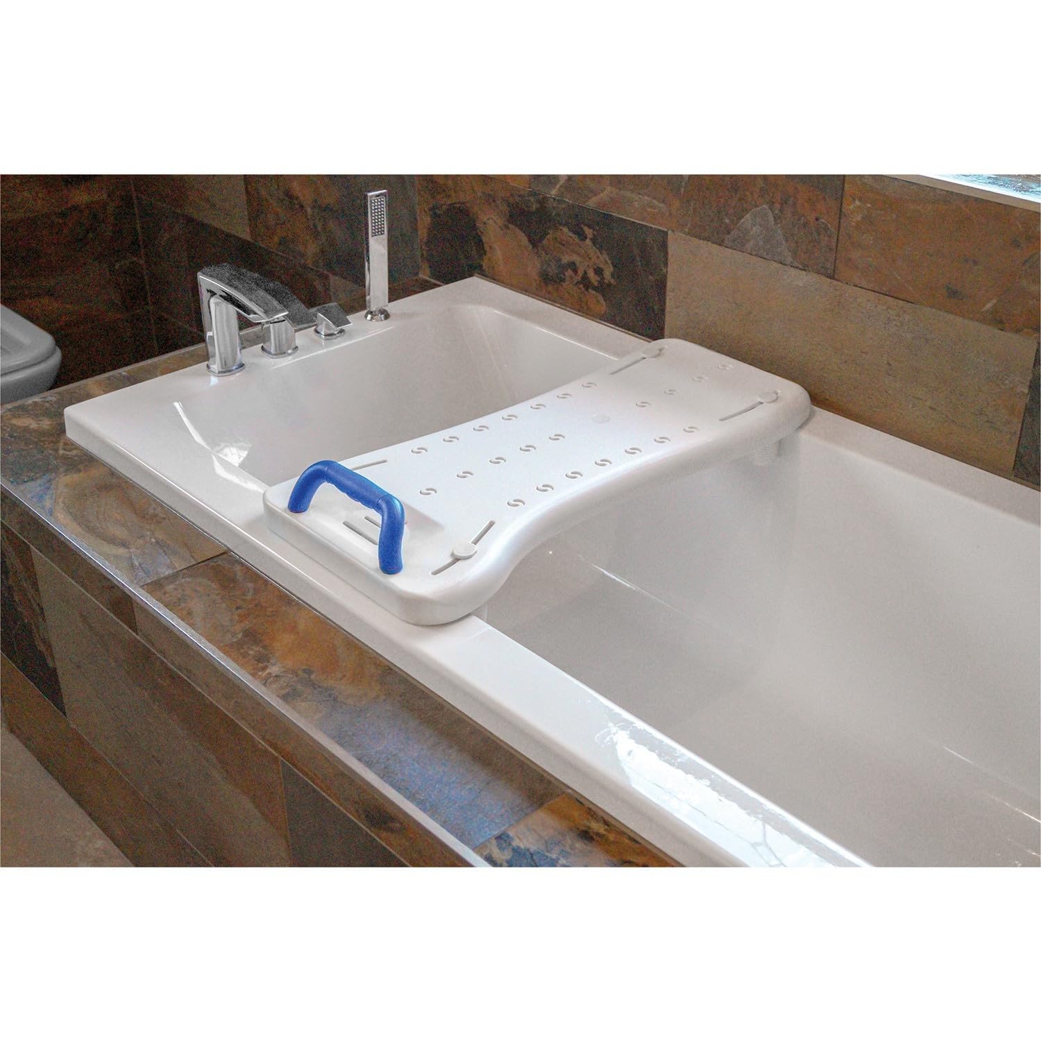 Tabla de baño Bm Médico PB-10-B - ajustable en ancho con mango incorporado, ayuda a bañarse con total autonomía