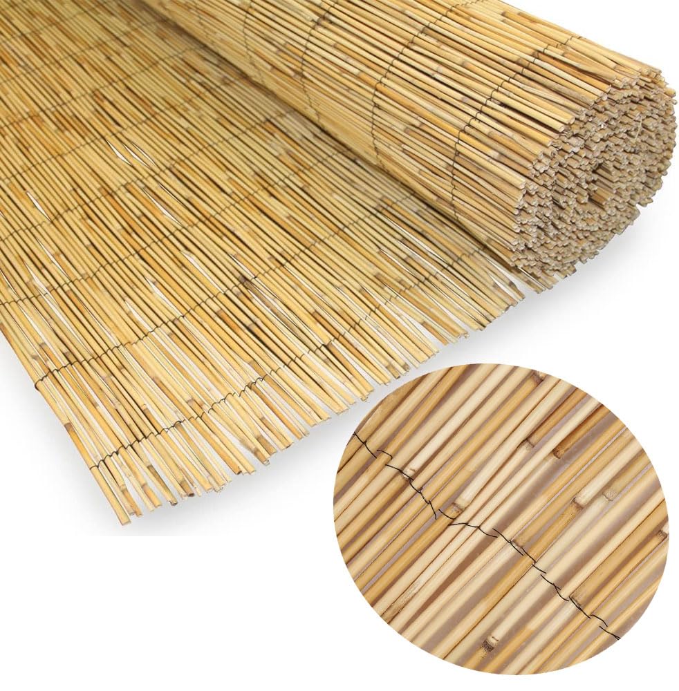 Natural Bamboo Peeled Reed Garden Screening for Privacy and Outdoor Fencing 4m (1.2m x 4m)