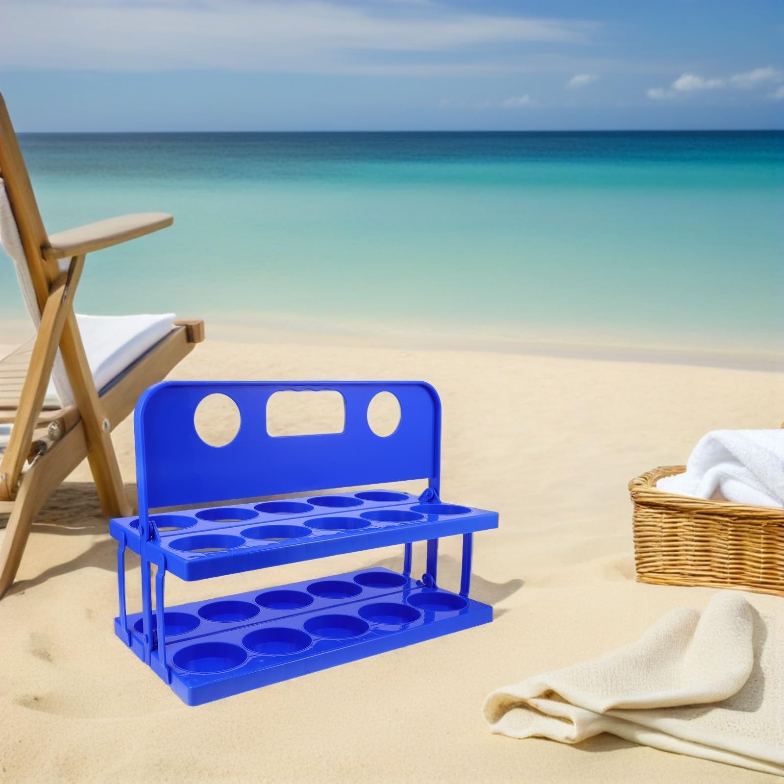 Healvian Porte-Gourde Pliable en PP avec 10 Emplacements et Base Stable pour Rangement Portable, pour Courses du Matin et Événements Sportifs