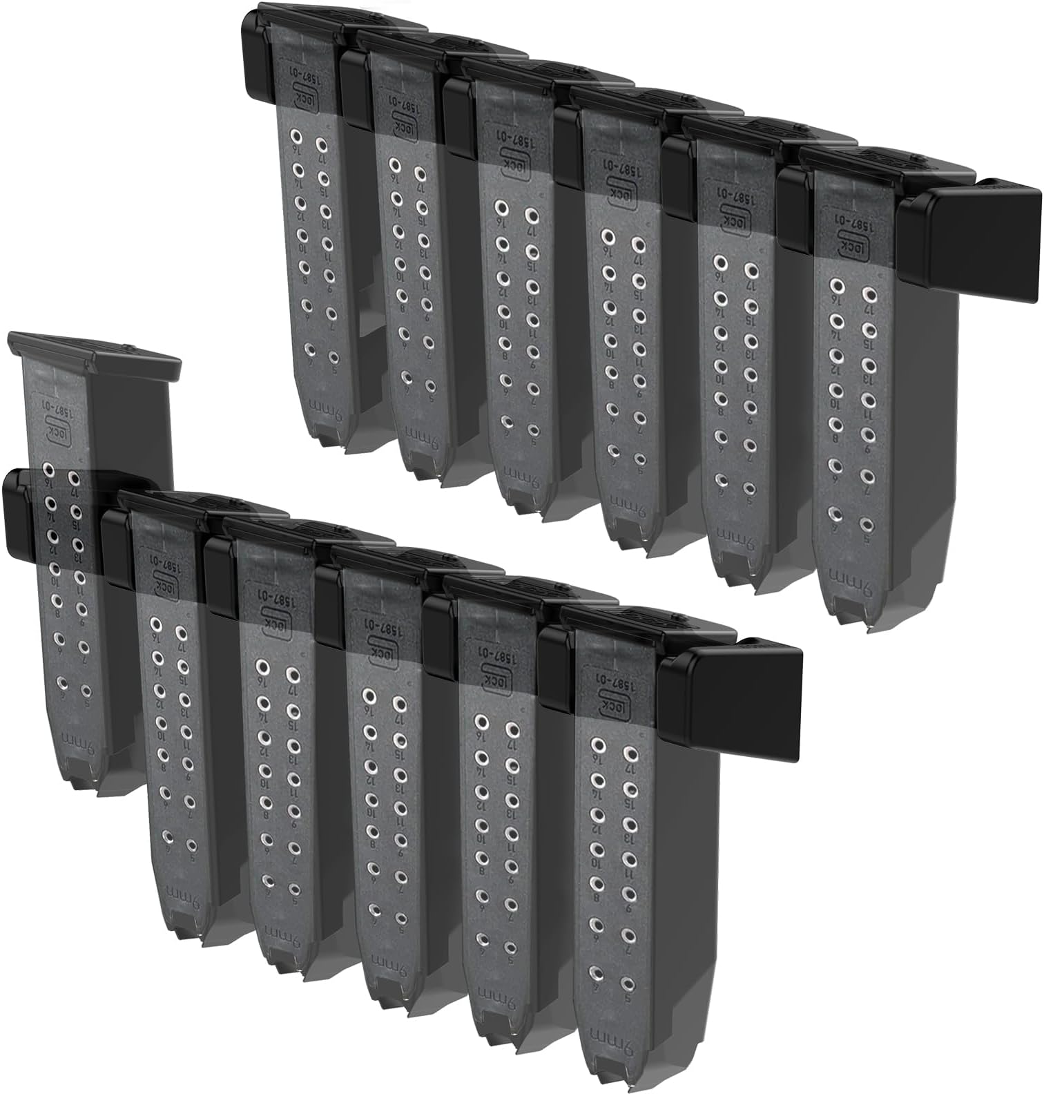 Magazine Holder for Glok 17 19 22 23 26 31 32 33 34 | Single Stacks | Pmags, Gun Safe Accessories Mag Storage Mount, Magazine Extension Fit for Glok 17 19 Accessories