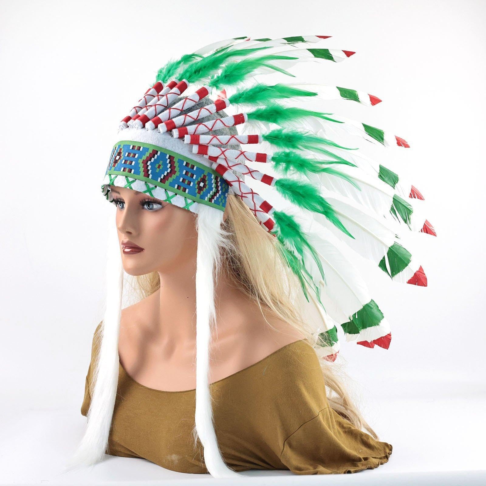 Piume Artificiali, Costumi per Rappresentazioni Teatrali, Verde Bianco