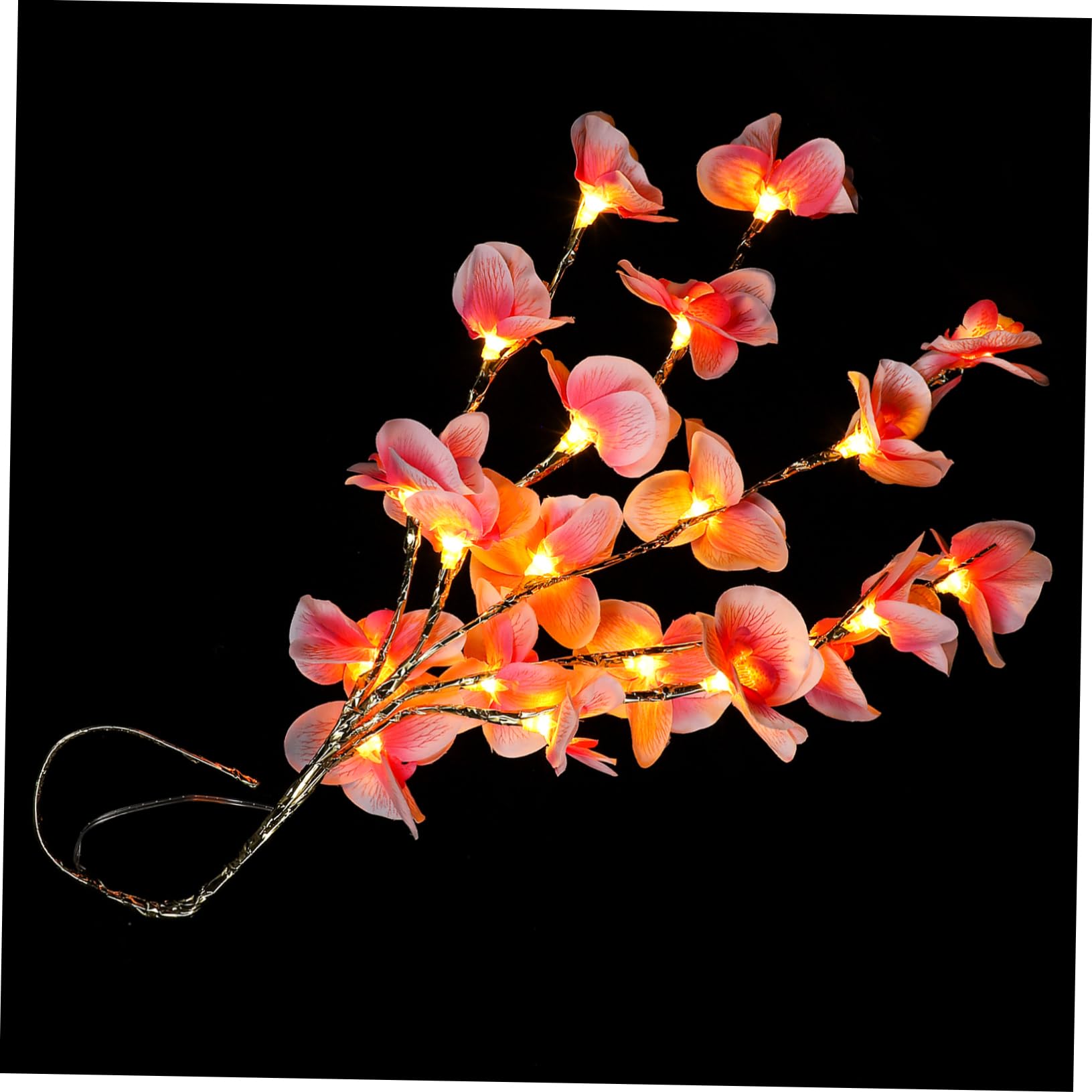 Healifty 2pcs Artificial Lantern Wedding Decor Twig Lights Simulation Flower Flower Lamps Room Light Decor Phalaenopsis Branches Lamp Led Branches Pink Plastic