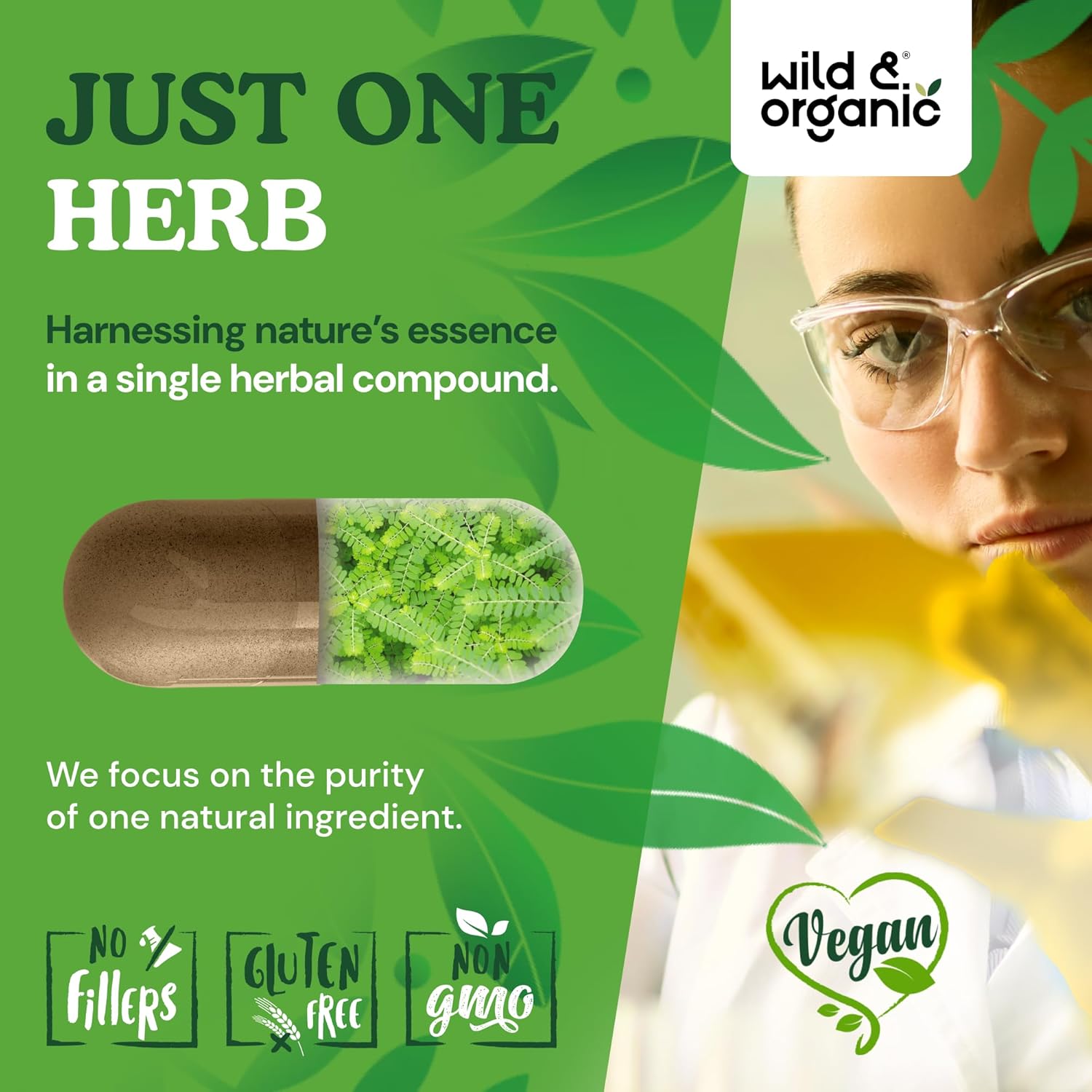 Wild & Organic Chanca Piedra Stone Breaker Capsules 1200 mg - Natural Kidney Herbal Supplements with Chanca Piedra Powder - Vegan, No Fillers, Non-GMO - 180 Count