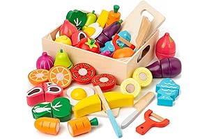 32-Piece Wooden Play Food Set for Kids