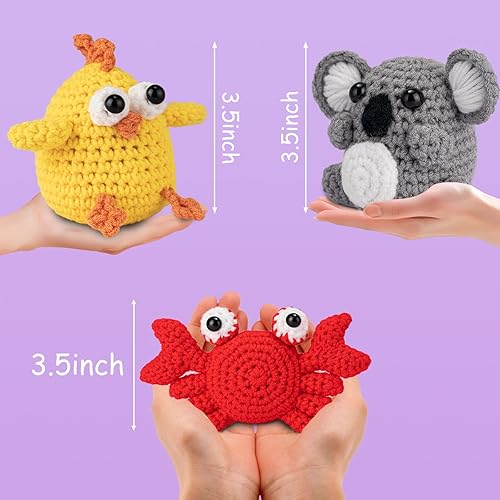 Miniatura 3 de Uluck Kit de ganchillo para principiantes, kit de ganchillo para adultos con tutoriales en video paso a paso, kit de animales de ganchillo - conejo,