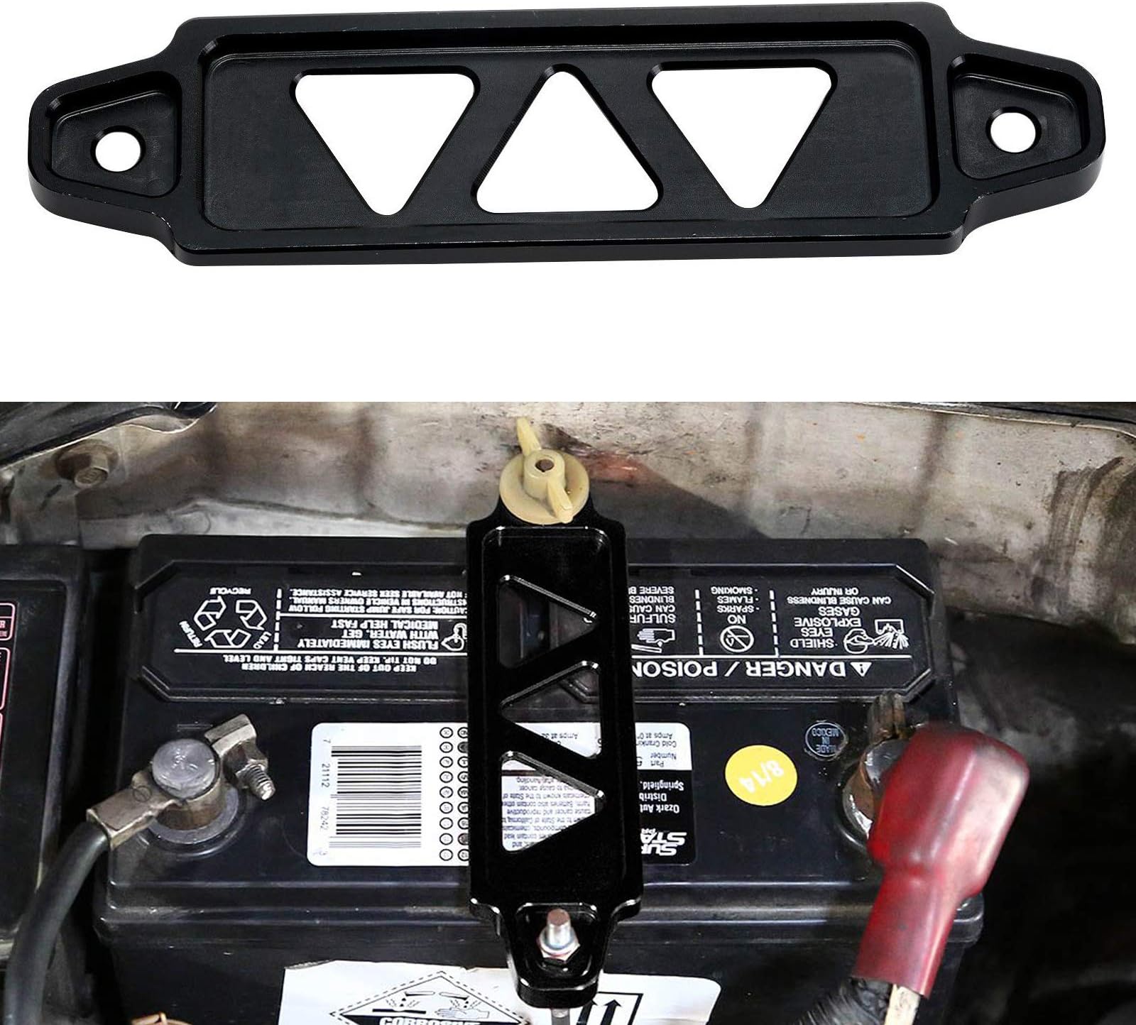 140mm Billet Aluminum Car Battery Tie Down Bracket Mount Holder For HONDA CIVIC ACURA CRX S2000 Integra EG EK DC2