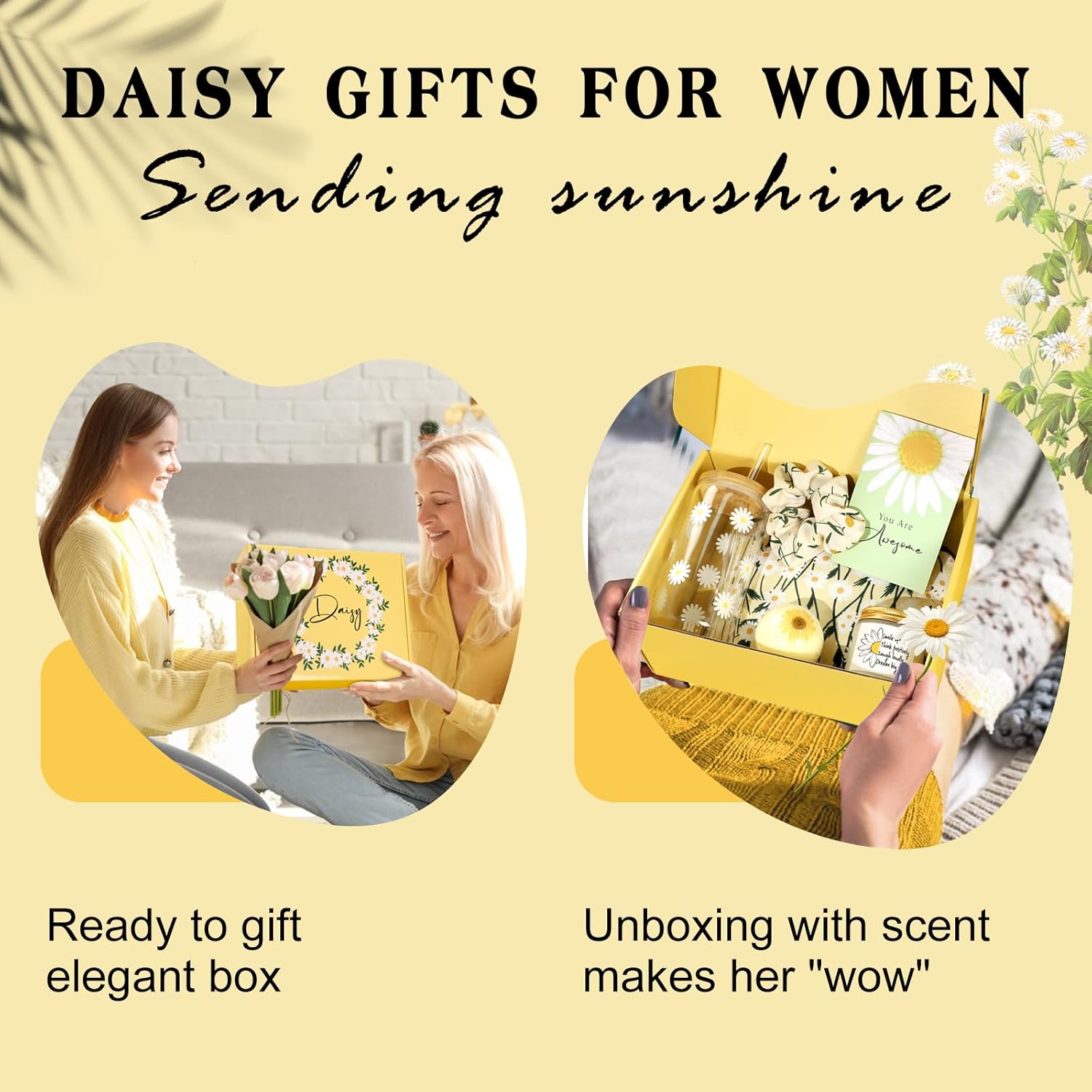 Daisy Gifts for Women, Gift Baskets for Women, Cute Unique Birthday Gifts for Woman Best Friend, Inspirational Gifts for Woman, Daisy Themed Gift for Her Teen Girl Sister Friendship - Image 2