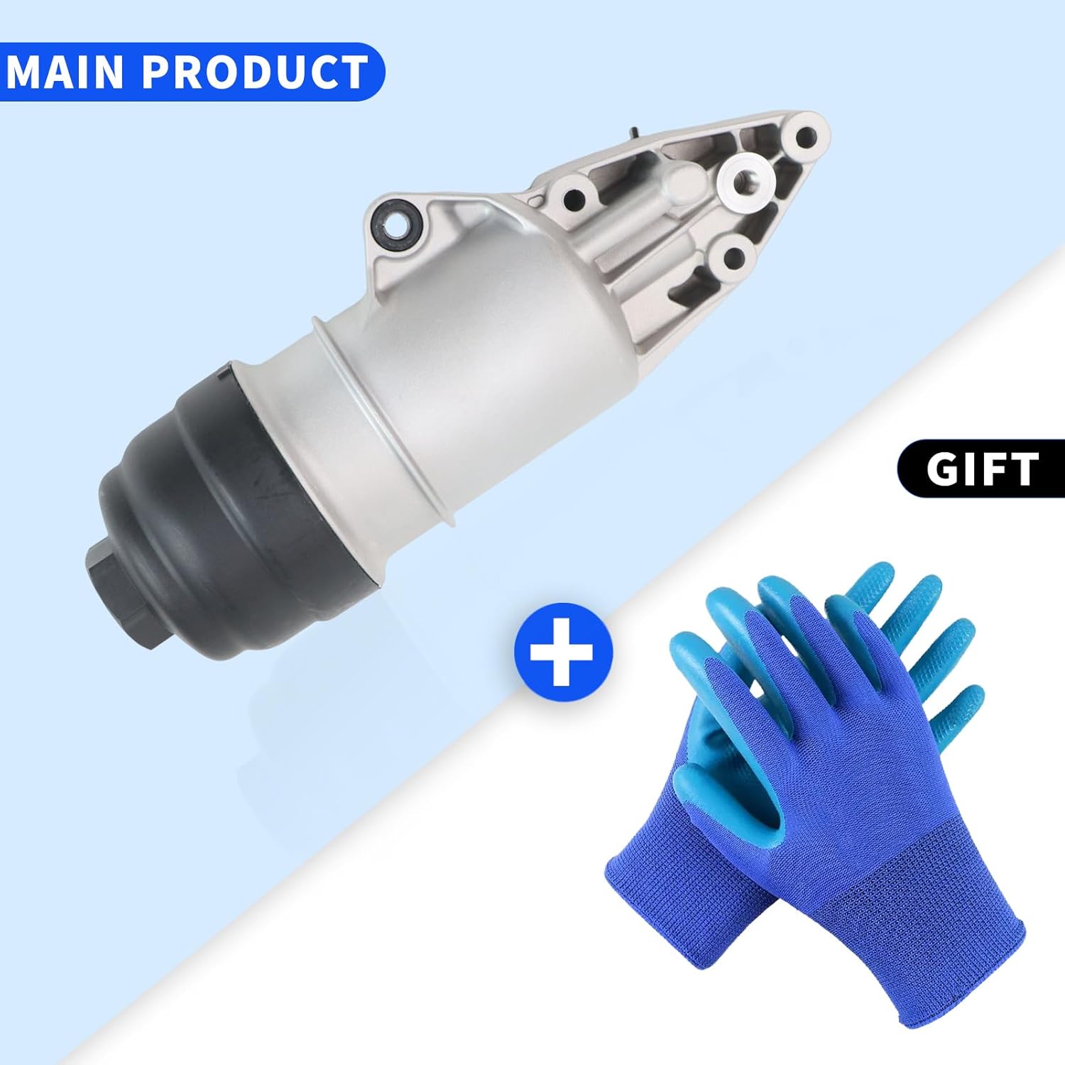 Upgrade 3.0L Aluminum Oil Filter Housing Compatible with Audi A4 2006-2008 A5 2008-2014 A6 A7 A8 Quattro Q5 Q7 2010-2015 RS5 S4 S5 SQ5 Replaces# 06E115405A, 06E115405C, 06E115405K