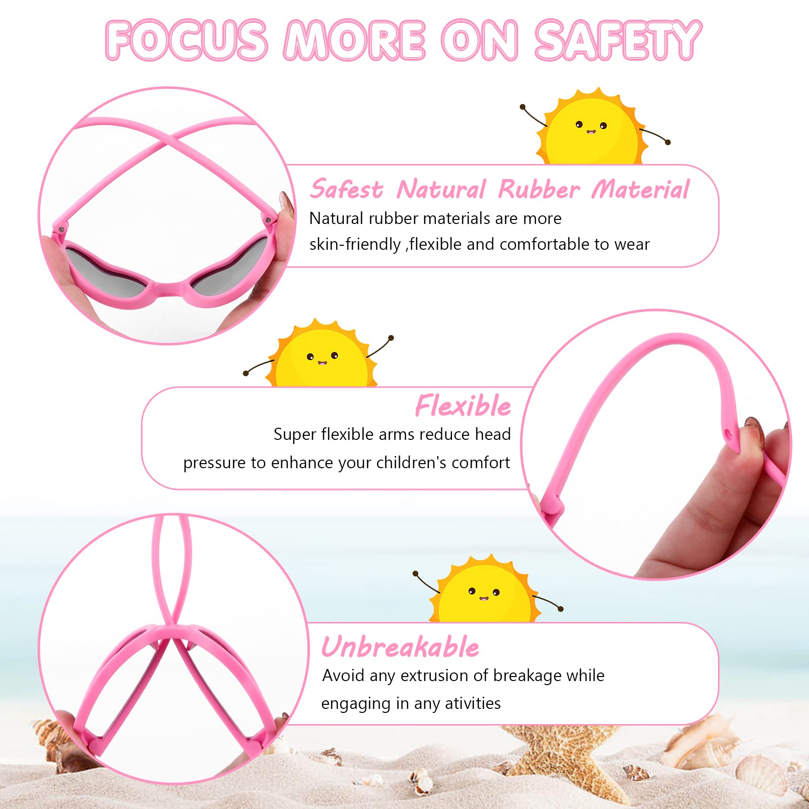 HIFOT Bebè Occhiali da sole, Protezione UV400 polarizzata Ragazza Ragazzo occhiali da sole Bambino, Flessibile Bambini e Bambine Occhiali da sole - 0 mesi a 3 anni
