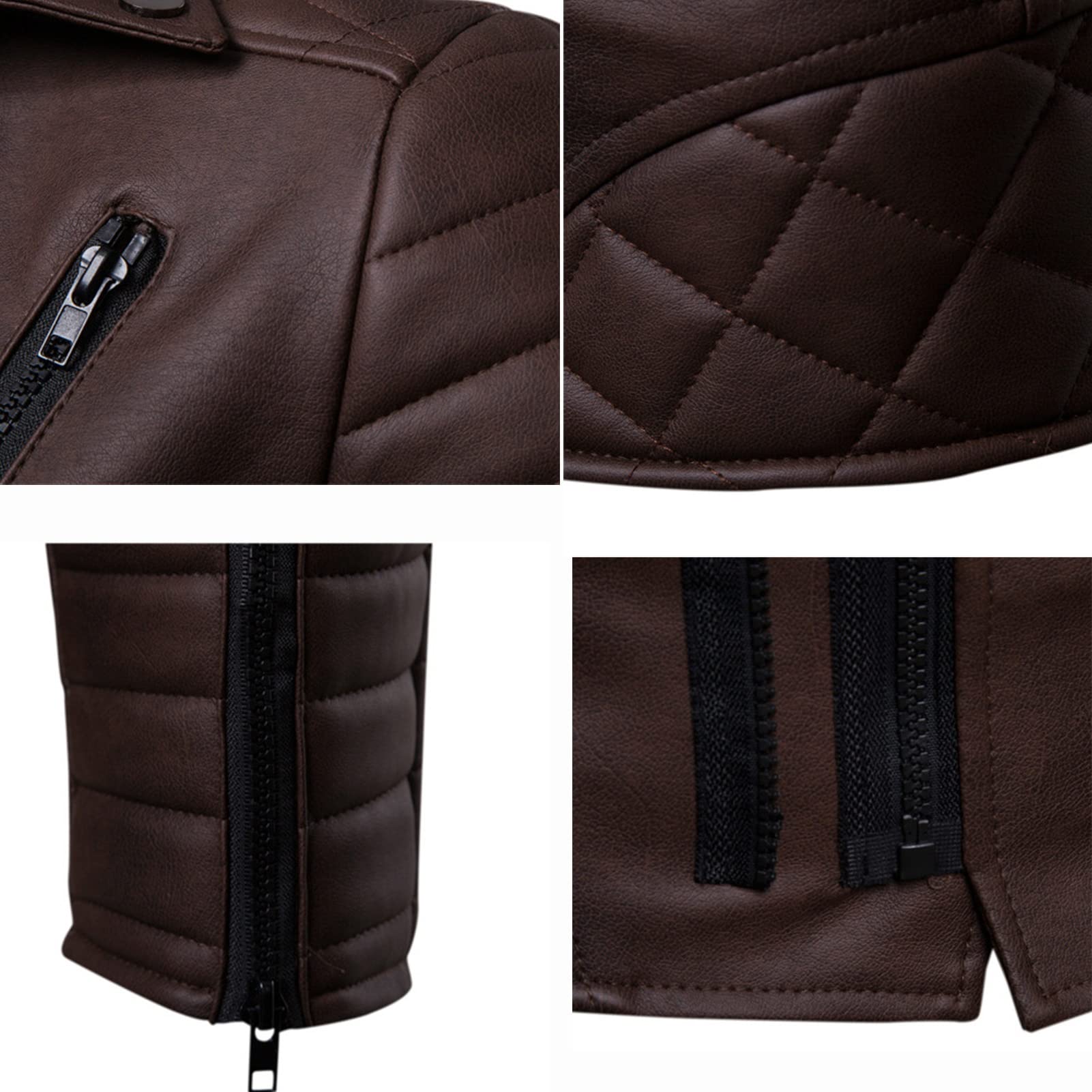 Windproof Car PU Leather Jacket Casual Faux Leather Jacket