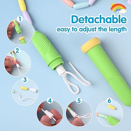 Miniatura 4 de ACEONE - Cuerda de saltar con cuentas, 1 paquete2 unidades, cuerda de saltar segmentada para niños y adultos, cuerda de saltar ajustable sin enredos