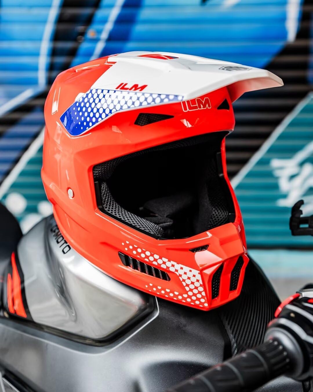 ILM Youth Dirt Bike Helmets Kids ATV Helmet Motorcross BMX Off Road Motorbike with Goggles Gloves Mask DOT Model MT601Y (Popart Red, Youth-Large)