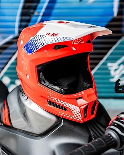 Miniatura 6 de ILM Cascos de Motocicleta Todoterreno para Jóvenes Niños Casco ATV Motocross BMX Fuera de Carretera con Gafas Guantes Máscara DOT Modelo MT601Y