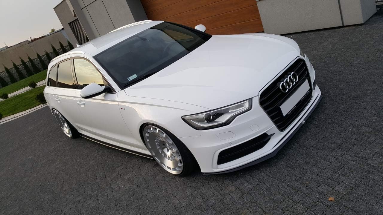 Front Bumper Lip Spoiler V2 Compatible with Audi A6 C7 S-LINE (2011-2014) Maxton Design Splitter
