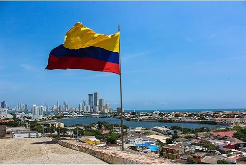 Miniatura 7 de FRF FLAG Bandera colombiana de 3 x 5 pies, bandera de Colombia de nailon 210D, bandera de Colombia para exteriores, con 2 ojales de latón y 4 filas