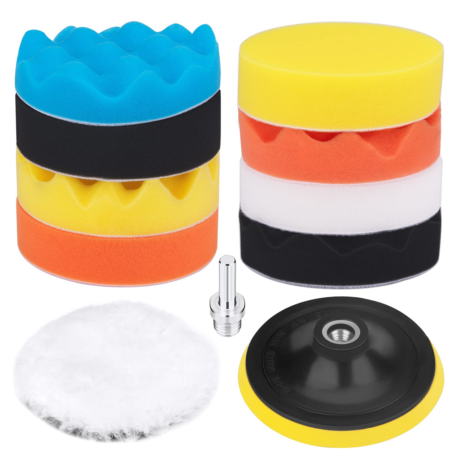 Car Polishing Kit - 22PC Foam Pads for Drill -10 Car Polishing Kit - 22PC Foam Pads for Drill -10