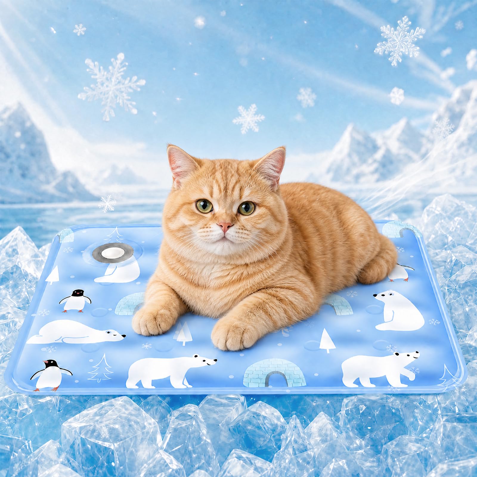 Alfombra Refrescante para Perros Gatos, 40x50cm Cama Perro Verano | Manta Alfombrilla Refrescante Cojín de Gel Auto Refrigerante Impermeable, Pet Cooling Mat