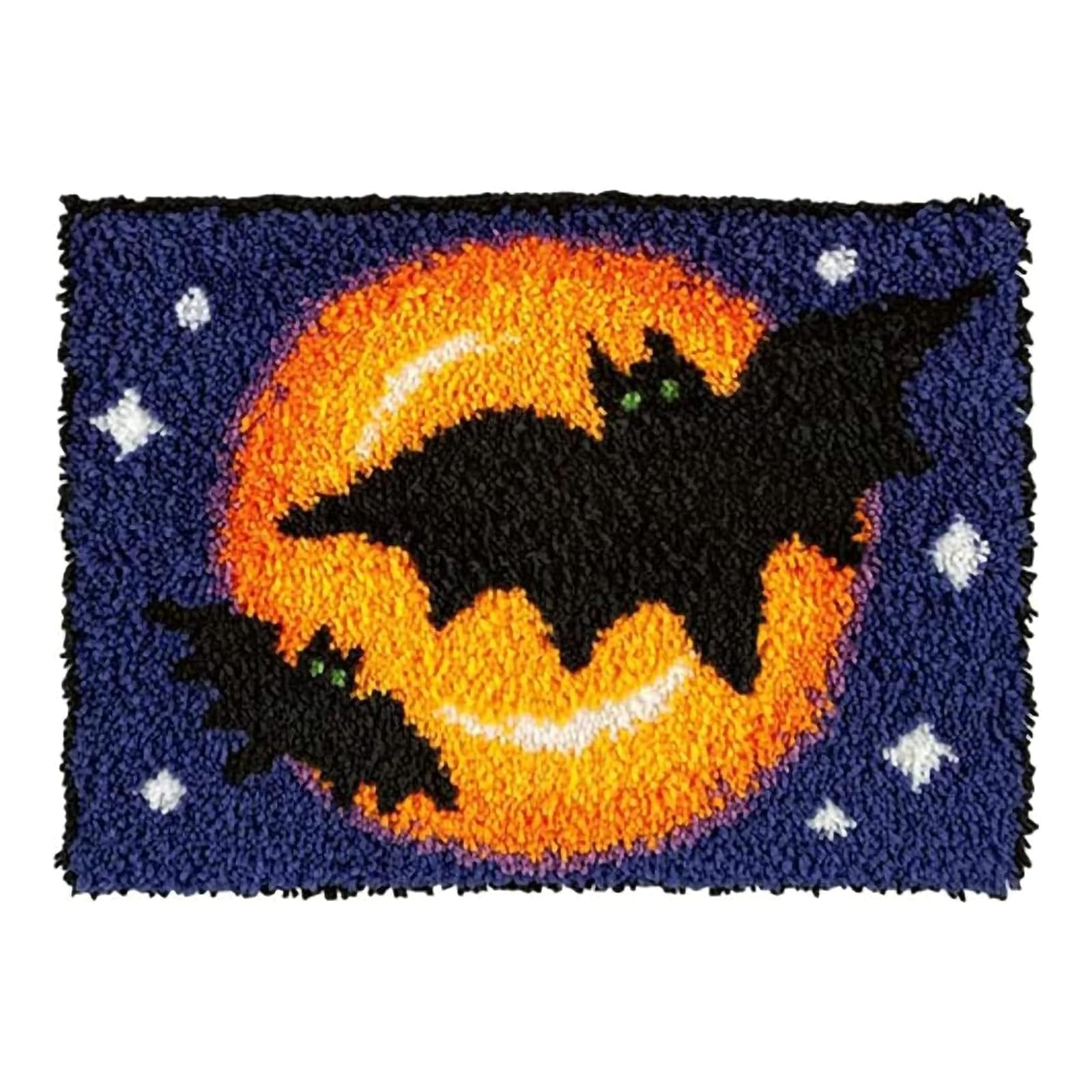 Zfflyh Rug F Halloween Latch Hook Kits For Adults Kids, Diy Crochet Yarn Kits Printed Canvas Mat Tapestry Needlework Sets For Home Decoration And Festival Gif,