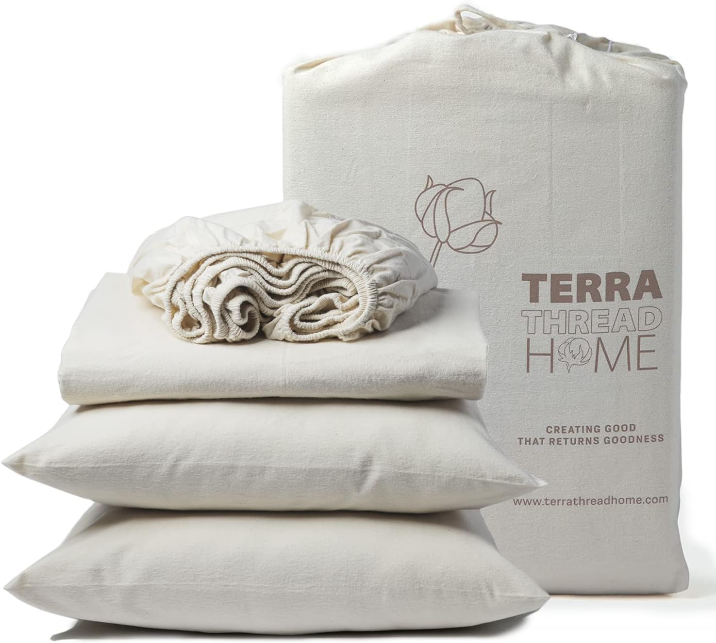 TERRA THREAD Home Organic Cotton Flannel Duvet Cover Sets