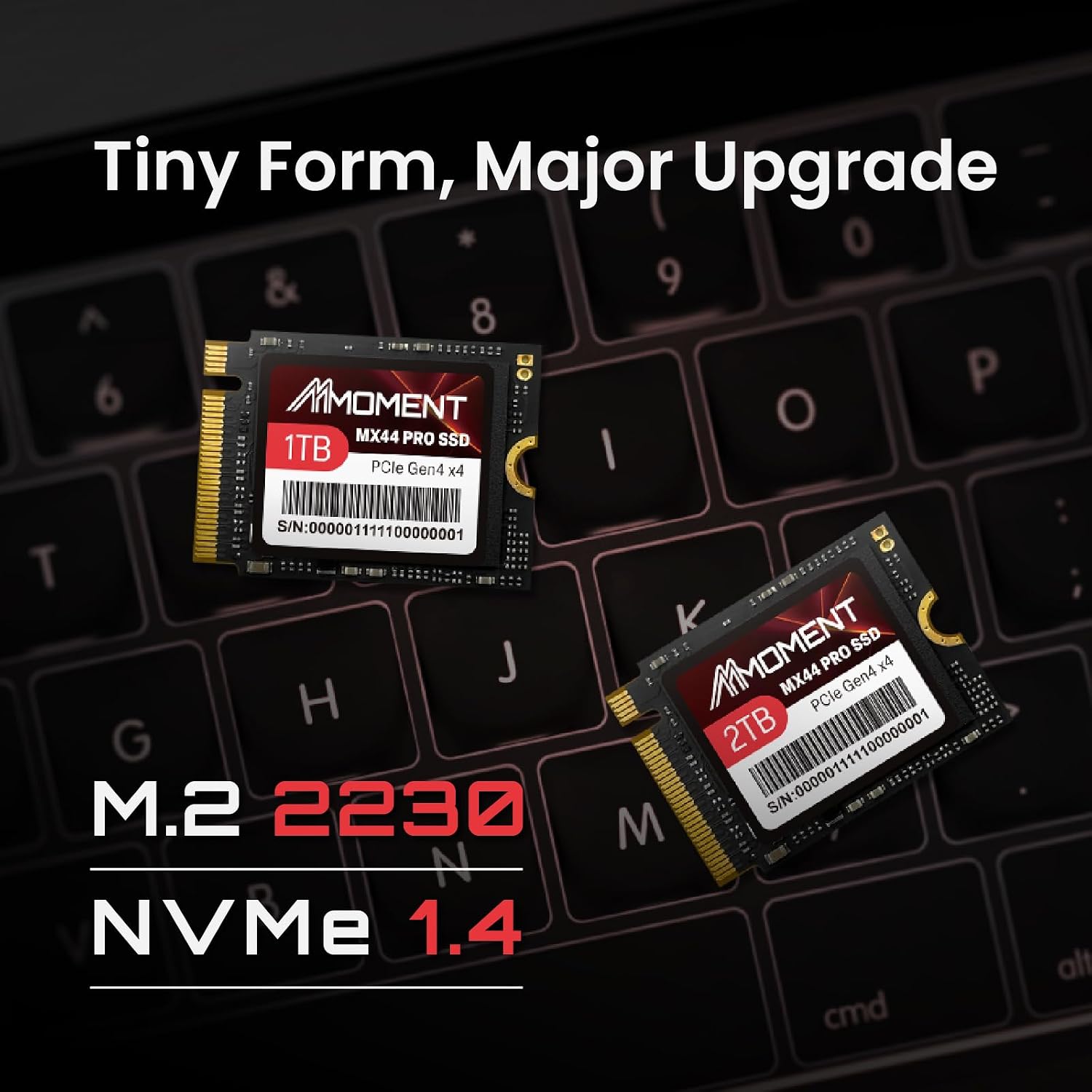 MMOMENT MX44 PRO 1TB M.2 2230 NVMe SSD, PCIe Gen4 x4 Internal SSD, Up to 5000MB/s Read & 4700MB/s Write, Compact 2230 Form Factor, Compatible with Steam Deck, ROG Ally, Surface Pro/Laptop