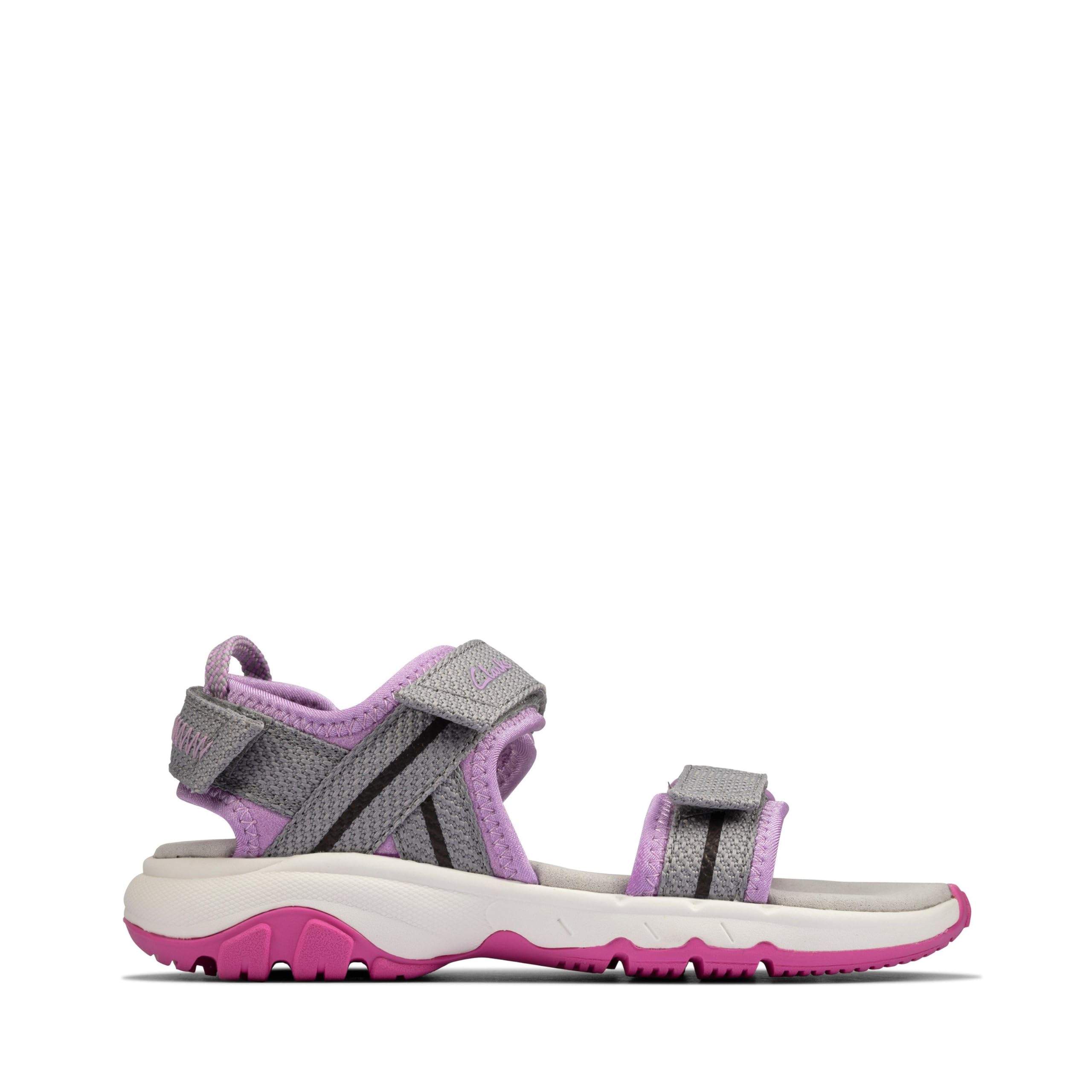 Clarks Girl's Expo Sea K Sandal, Dark Grey Synthetic, 1.0.5 UK