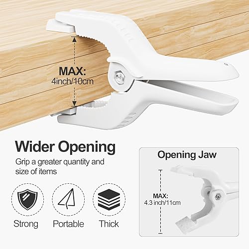 Miniatura 32 de EMART Paquete de 6 abrazaderas de resorte de muselina resistentes, clips de fondo de cabina de fotos de 4.5 pulgadas para estudio de fotografía