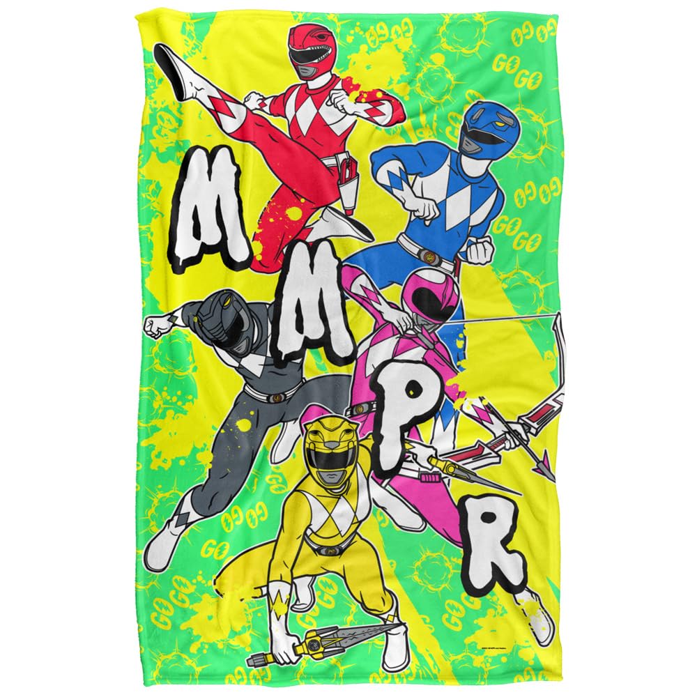 Plaid Power Rangers MMPR 91x147cm plaid ultra doux au toucher soyeux pour fans de la série