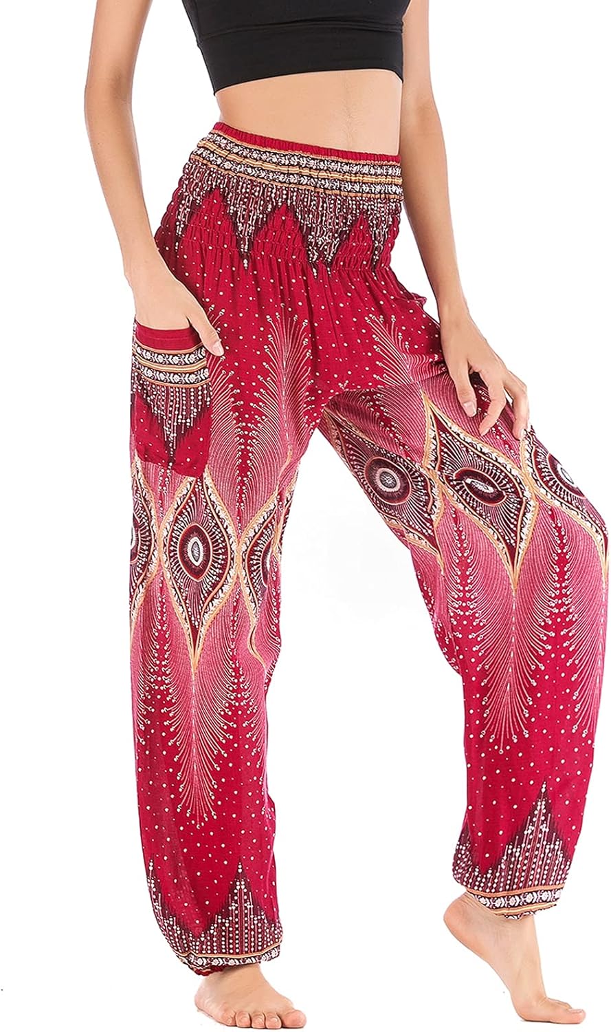 Lu's Chic Women's Boho Pants Harem Hippie Yoga Gypsy Beach Palazzo Indian Pants